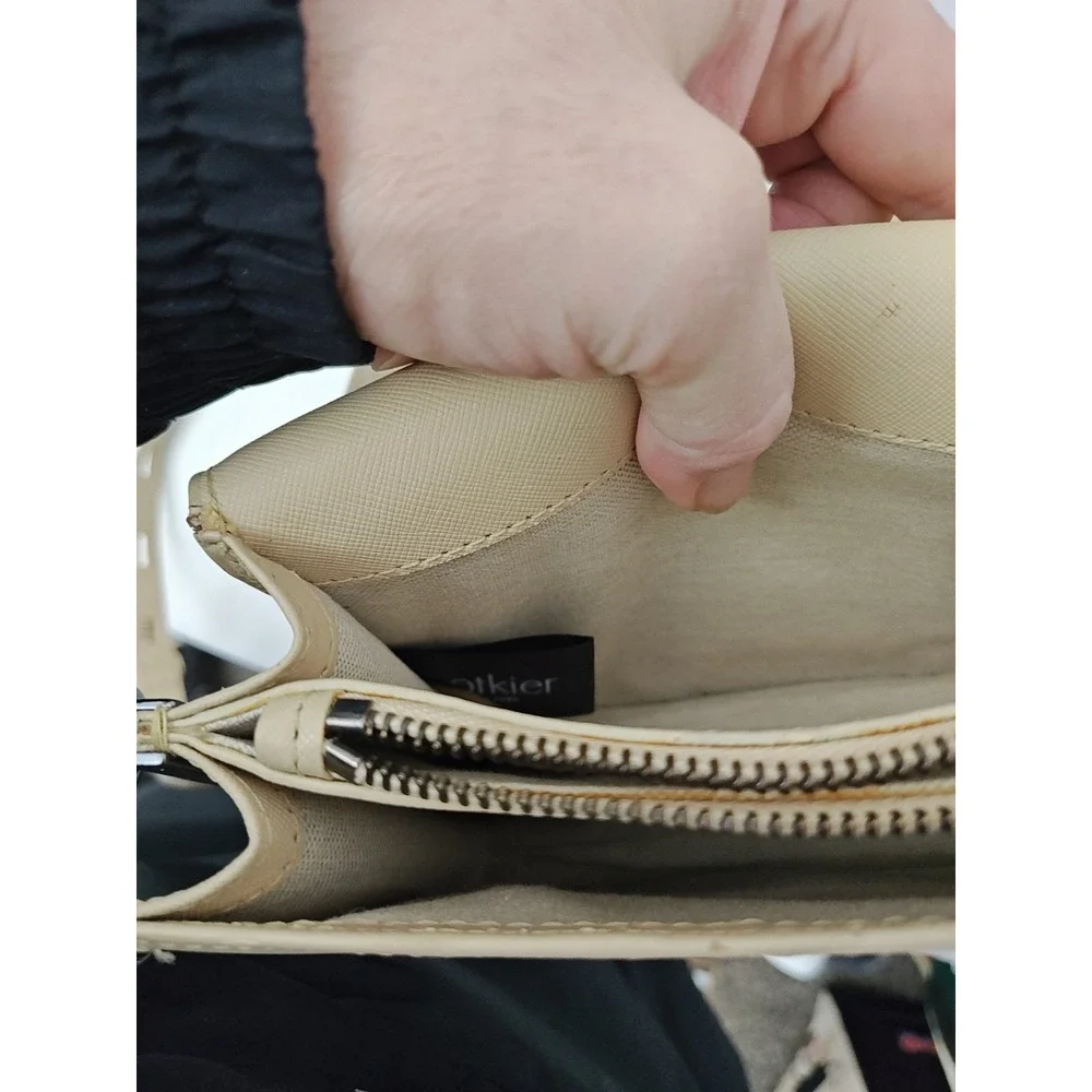 Botkier Handbag Medium Taupe Cream  Crosstown‎ Leather Hobo Bag Purse